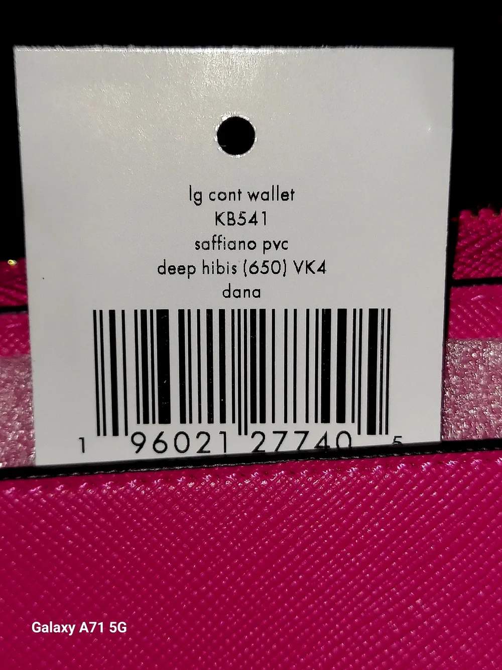 NWT Kate Spade Bright Pink Saffiano PVC Lg Continental Zip Wallet #KB541 Dana